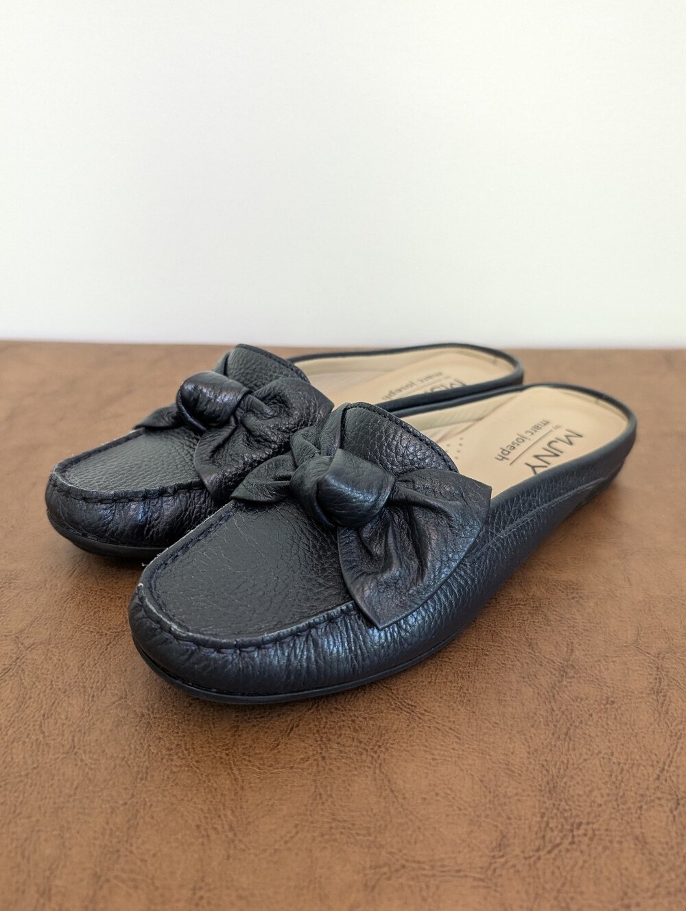 Marc Joseph New York Diane Navy Leather Mule With Bow